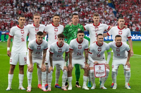 BERLIN, GERMANY - JUNE 21, 2024: Euro 2024 Groupe D match Poland vs Austria 1:3. Team of Poland