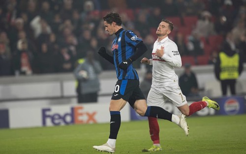 Football match, Nicolo' ZANIOLO Atalanta Bergamo 10 has just scored the 0:2 for Atalanta Bergamo