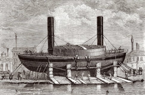 Witse-Admiral Popow, Kriegsschiffsentwurf von Andrej Alexandrowitsch Popow, 1821-1898, einem