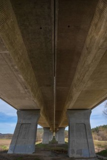 A9 motorway bridge crosses the Schnaittach valley, Schnaittach, Middle Franconia, Bavaria, Germany,