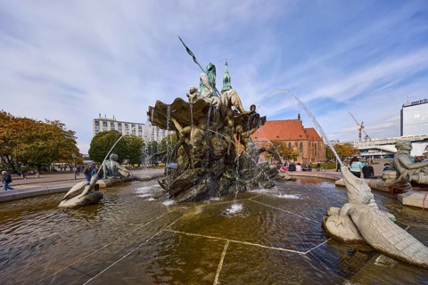 Neptune Fountain in Berlin, capital city, independent city, federal state of Berlin, Germany,
