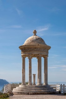 White marble temple at the Son Marroig manor house, Serra de Tramuntana, Majorca, Balearic Islands,