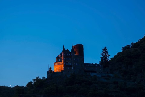 Neukatzenelnbogen Castle, popularly known as Katz Castle, UNESCO World Heritage Site Upper Middle