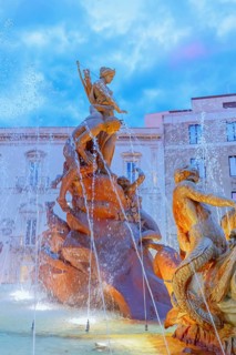 Diana fountain, Ortygia, Syracuse, Sicily, Italy, Europe