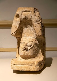 'Idolos' exhibition anthropomorphic figure, Palacio Canton palace anthropology museum, Merida,