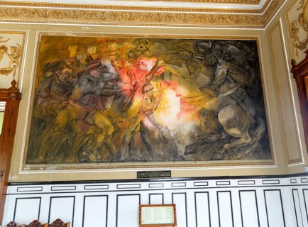 'The Conquest', 'La Conquista' painting by Fernando Castro Pacheco, Palacio de Gobierno, Merida,