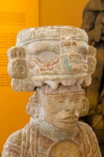 'Idolos' exhibition anthropomorphic figure, Palacio Canton palace anthropology museum, Merida,