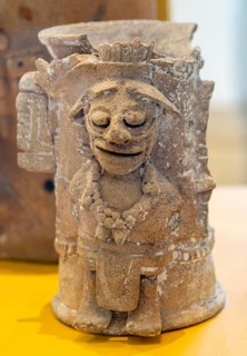 'Idolos' exhibition anthropomorphic figure, Palacio Canton palace anthropology museum, Merida,