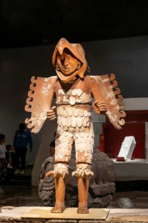 Huitzilopochtli figure, Aztec sun and war god, archaeological site and museum of Templo Mayor,