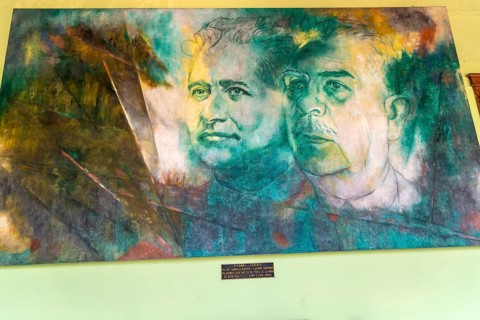 Painting of Agrarian Reform by Fernando Castro Pacheco, Palacio de Gobierno, Merida, Yucatan State,