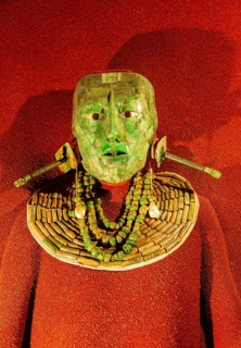Jade and shell death mask, Mayan king Pakal the Great, National Museum of Anthropology, Mexico