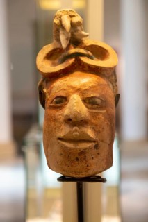 'Idolos' exhibition anthropomorphic figure, Palacio Canton palace anthropology museum, Merida,