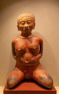 Nayarit culture ceramic female figure, National Museum of Anthropology, Mexico City, Mexico,