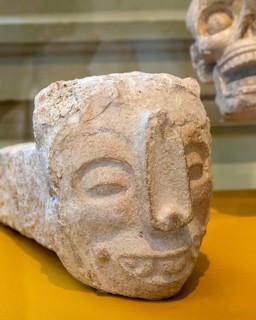 'Idolos' exhibition anthropomorphic figure, Palacio Canton palace anthropology museum, Merida,