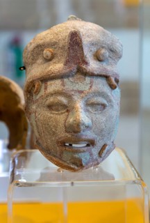 'Idolos' exhibition anthropomorphic figure, Palacio Canton palace anthropology museum, Merida,