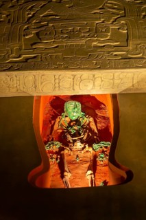 Reproduction of royal burial tomb, Mayan king Pakal the Great, Palenque, National Museum of