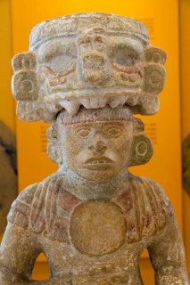 'Idolos' exhibition anthropomorphic figure, Palacio Canton palace anthropology museum, Merida,