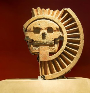El disco de Mictlantecuhtli god of death, National Museum of Anthropology, Mexico City, Mexico,
