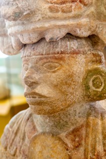 'Idolos' exhibition anthropomorphic figure, Palacio Canton palace anthropology museum, Merida,