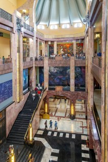 Art Nouveau architecture interior of Palacio de Bellas Artes, Palace of Fine Arts, Mexico City,