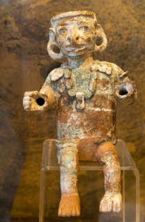 'Idolos' exhibition anthropomorphic figure, Palacio Canton palace anthropology museum, Merida,