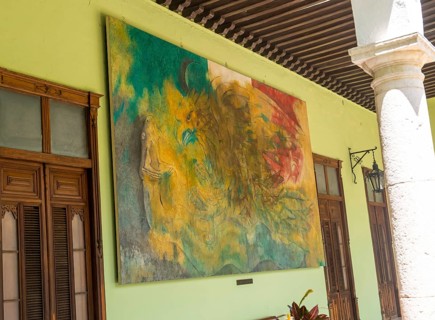 Mexico's Eternal Struggle' painting by Fernando Castro Pacheco, Palacio de Gobierno, Merida,