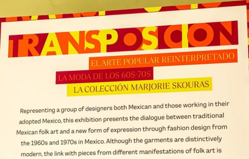 'Transposicion' exhibition by Marjorie Skouras of 1960s-1970s female clothes, Museo de Arte Popular