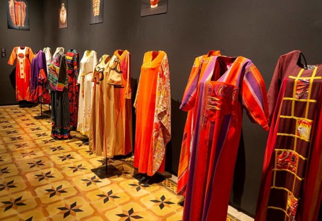 'Transposicion' exhibition by Marjorie Skouras of 1960s-1970s female clothes, Museo de Arte Popular