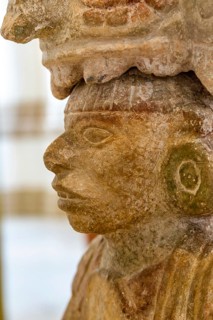 'Idolos' exhibition anthropomorphic figure, Palacio Canton palace anthropology museum, Merida,