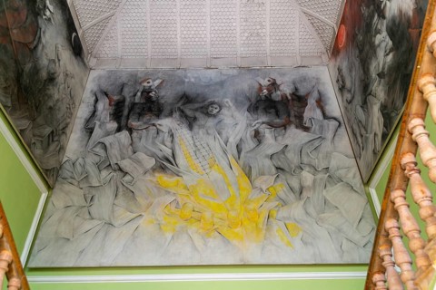 Painting by Fernando Castro Pacheco, Palacio de Gobierno, Merida, Yucatan State, Mexico, Central
