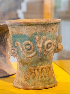 'Idolos' exhibition anthropomorphic figure, Palacio Canton palace anthropology museum, Merida,