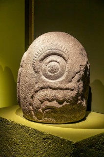 Tecpatl sculpture, archaeological site and museum of Templo Mayor, Mexico City, Mexico, Central