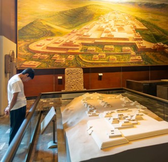 Model of city in Oaxaca room, National Museum of Anthropology, Mexico City, Mexico, Central America