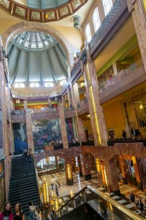 Art Nouveau architecture interior of Palacio de Bellas Artes, Palace of Fine Arts, Mexico City,