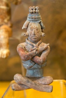 'Idolos' exhibition anthropomorphic figure, Palacio Canton palace anthropology museum, Merida,