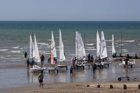 Bognor Regis, West Sussex, UK, June 25. Yachts preparing for launch in Bognor Regis, West Sussex on