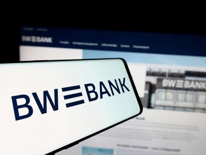 Stuttgart, Germany, 07-15-2024: Cellphone with logo of German company Baden-Württembergische Bank