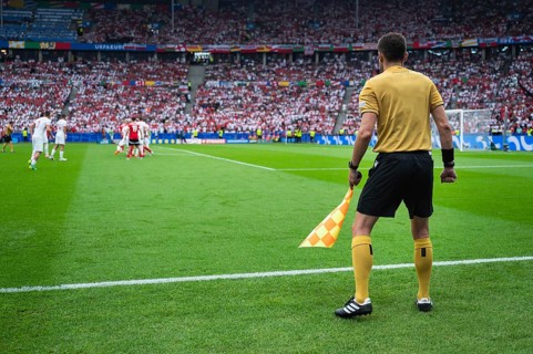 BERLIN, GERMANY - JUNE 21, 2024: Euro 2024 Groupe D match Poland vs Austria 1:3. Assitant of main