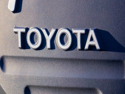 Calgary, Alberta, Canada. Oct 8, 2023. A Toyota sign a Japanese multinational automotive