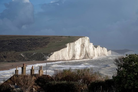 SEAFORD, SUSSEX, UK, DECEMBER 29. View of the Seven Sisters at Seaford Head in Sussex on December