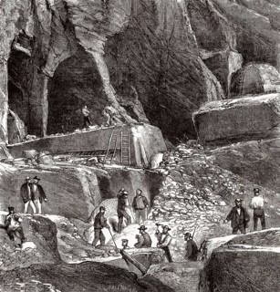 Der Marmorsteinbruch von Echaillon, Isere, Frankreich, 19. Jahrhundert