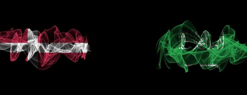 Flags of Denmark and Saudi Arabia on Black background, Denmark vs Saudi Arabia Smoke Flags