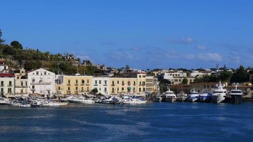 Ischia harbour with yachts and boats in the foreground