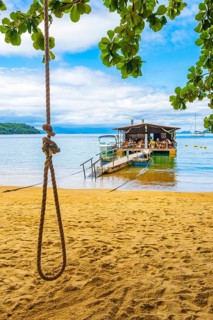 Ilha Grande Brazil 23. November 2020 Amazing Mangrove beach and Pouso beach with swimming