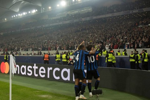 Football match, Nicolo' ZANIOLO Atalanta Bergamo 10 has just scored the 0:2 for Atalanta Bergamo,