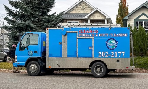 Calgary, Alberta, Canada. Oct 17, 2023. A Furnace and Duct Cleaning truck