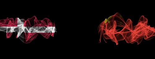 Flags of Denmark and China on Black background, Denmark vs China Smoke Flags