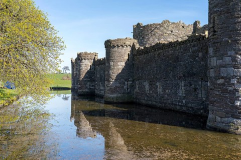 BEAUMARIS, ANGELSEY, UK, APRIL 08 : View of the ruins of the Castle in Beaumaris, Angelsey on April