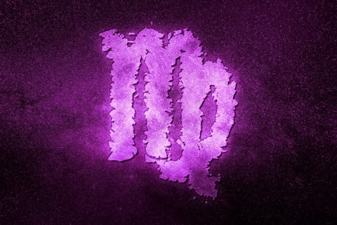 Virgo zodiac sign, night sky, Horoscope Astrology background, Virgo, magenta space background