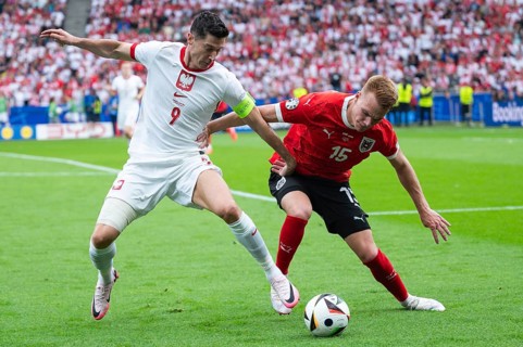 BERLIN, GERMANY - JUNE 21, 2024: Euro 2024 Groupe D match Poland vs Austria 1:3. Robert Lewandowski